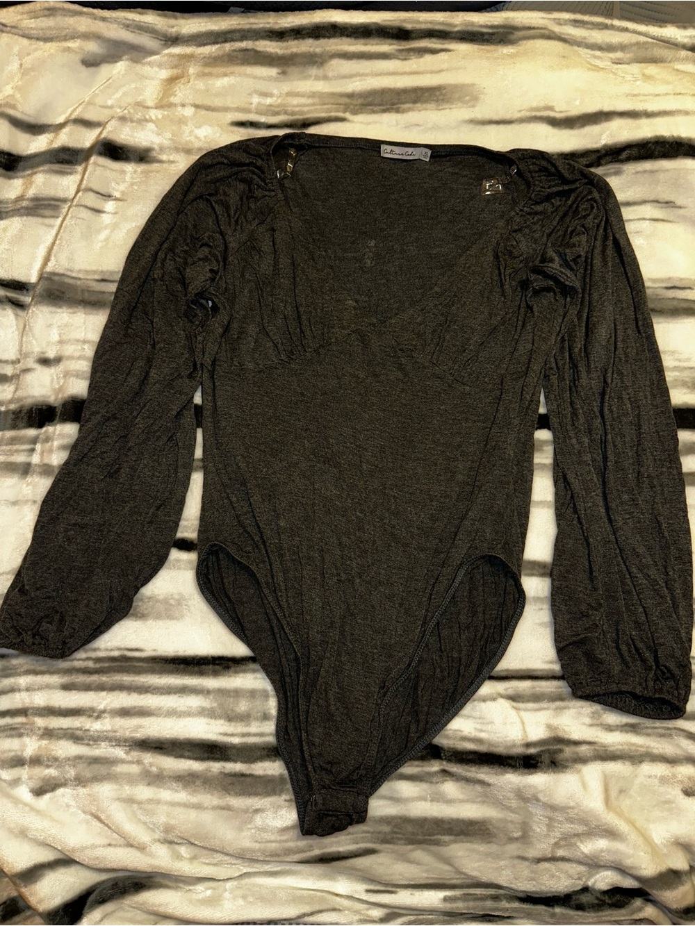 Charcoal Long Sleeve Bodysuit